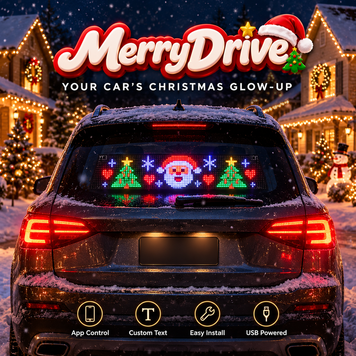 Merry Drive™ Christmas LED Car Window Display